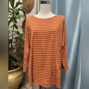 Pendleton Orange and White Striped Top